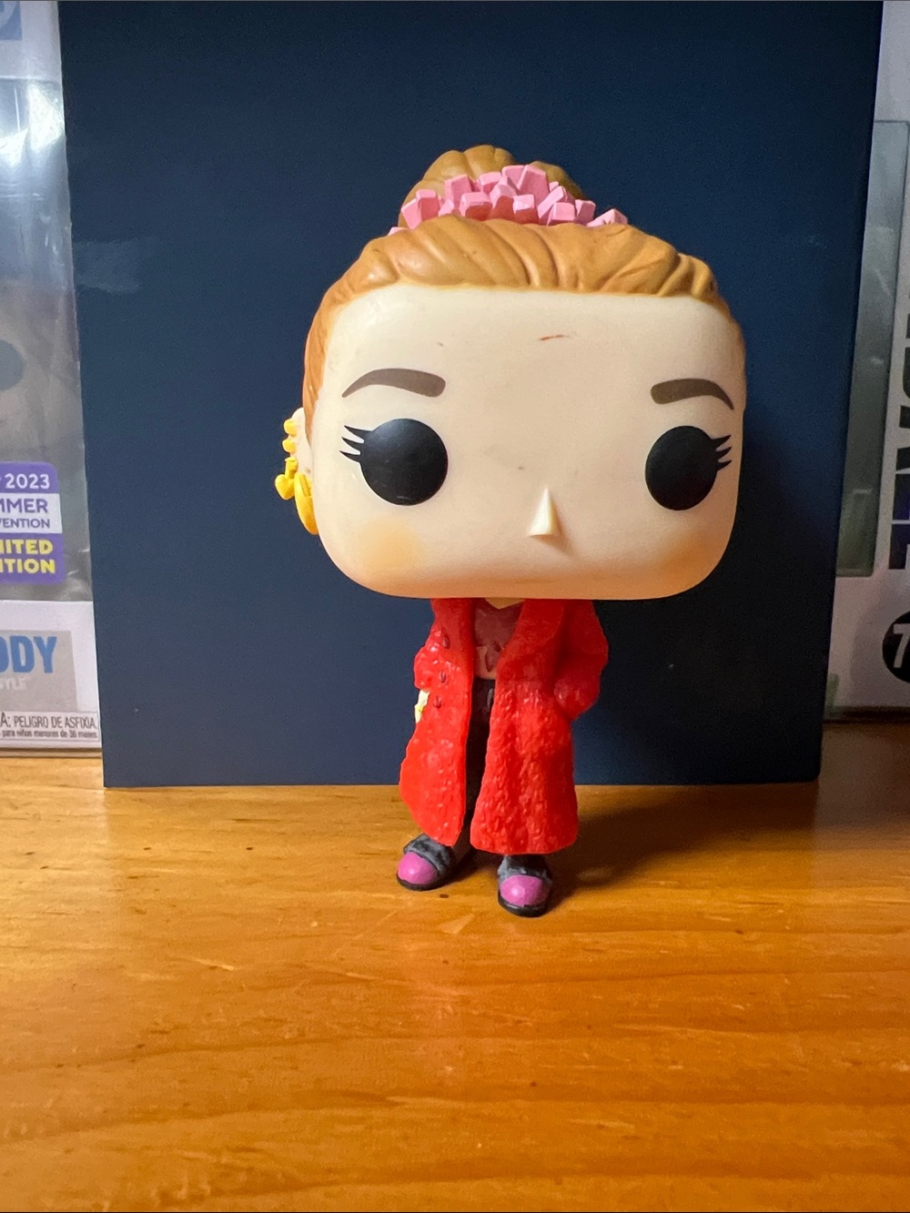 Funko Pop Vinyl with Pink Hair Bow and Red Coat